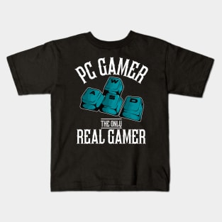 Funny Video Games WASD PC Gamer The Only Real Gamer Joke Kids T-Shirt